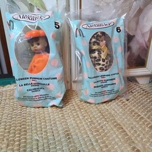Madame Alexander Dolls in Leopard and Pumpkin Costumes